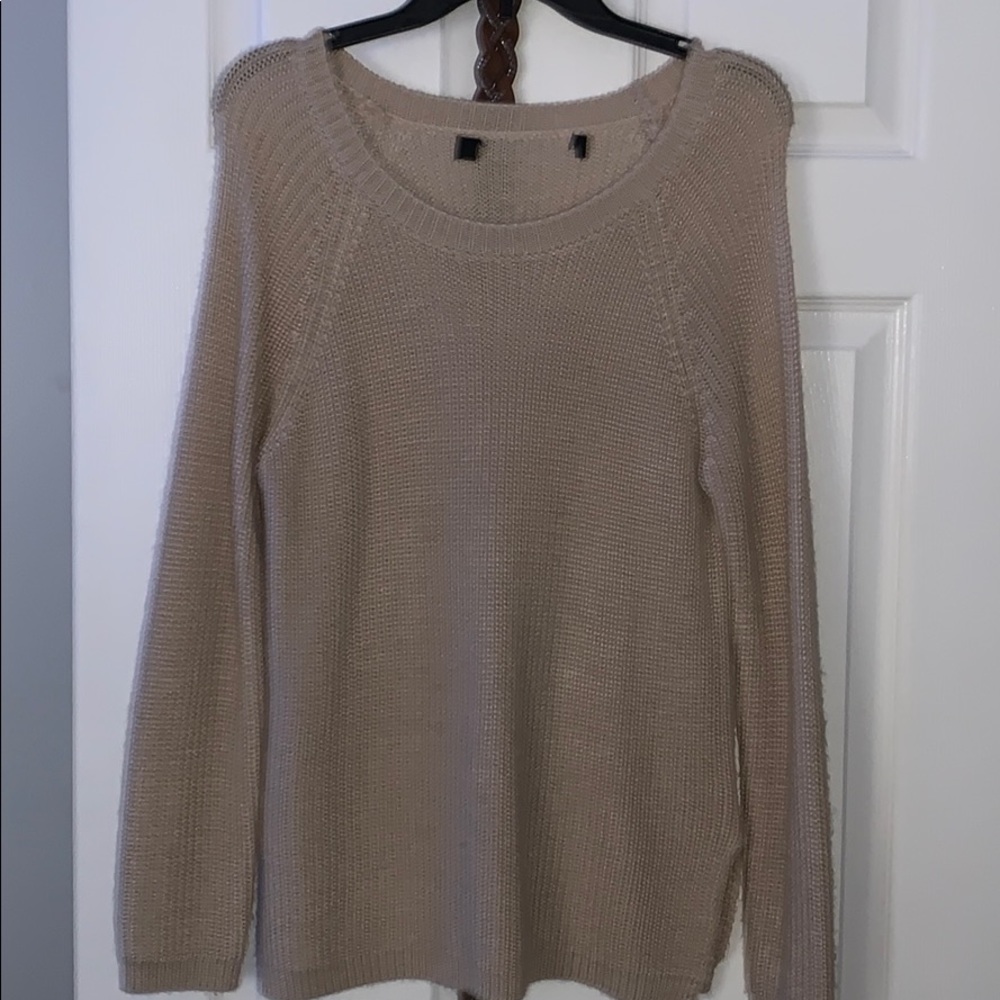 tan sweater